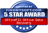 Findmysoft 5 Star Award